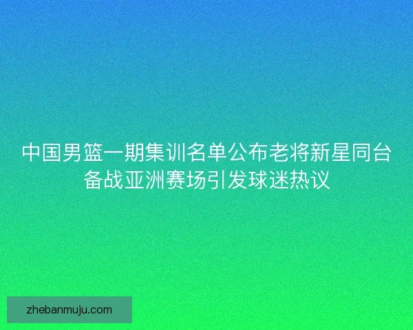 中国男篮一期集训名单公布老将新星同台备战亚洲赛场引发球迷热议