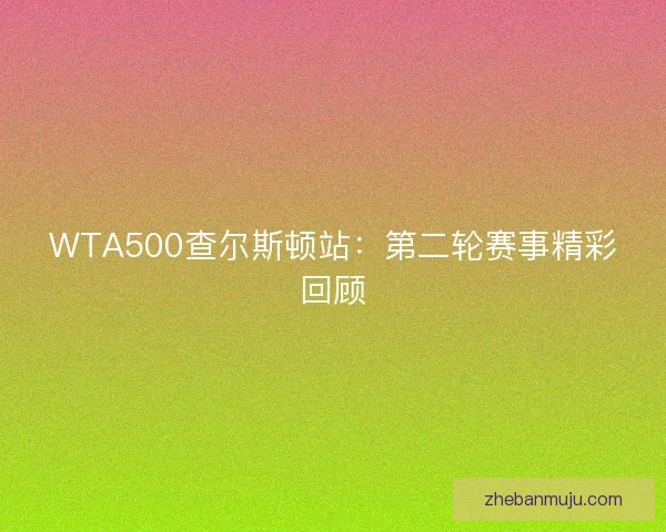 WTA500查尔斯顿站：第二轮赛事精彩回顾